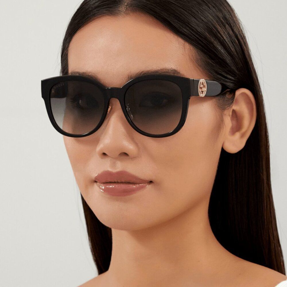 SALE! NEW Gucci GG1028SK 006 Black Grey Gradient Square Women Sunglasses